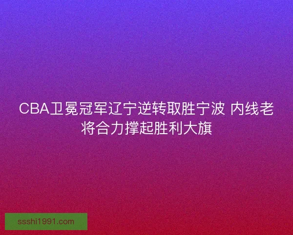 CBA卫冕冠军辽宁逆转取胜宁波 内线老将合力撑起胜利大旗