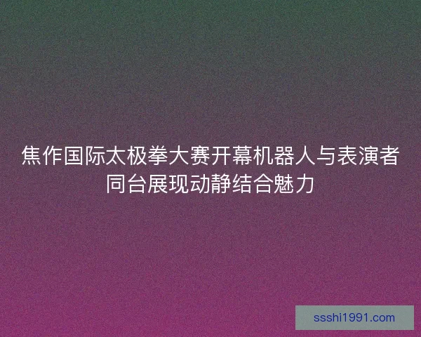 焦作国际太极拳大赛开幕机器人与表演者同台展现动静结合魅力